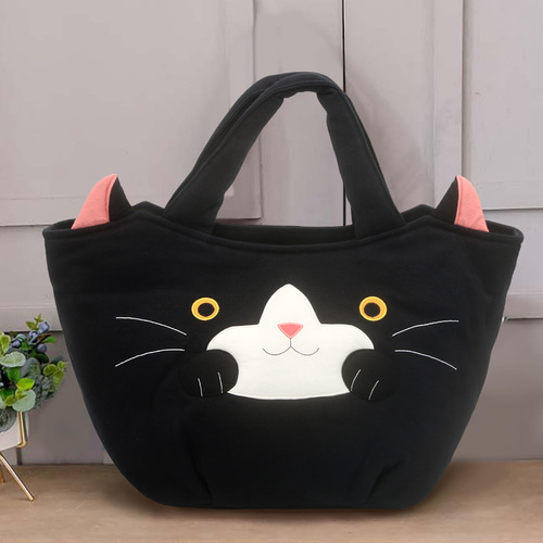 KINECAT kine cat 순수한 면화 원래 만화 입체 대용량 핸드백 가방 야채 바구니 만두 가방 소녀